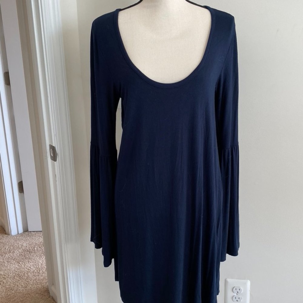 CHASER Long Sleeve Navy Pull Over Dress, Sz Small